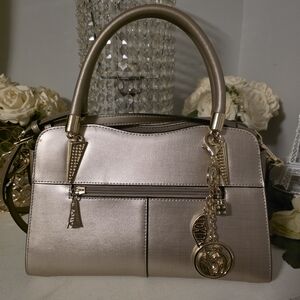 Elegant Gold Satchel with Charm FOXER